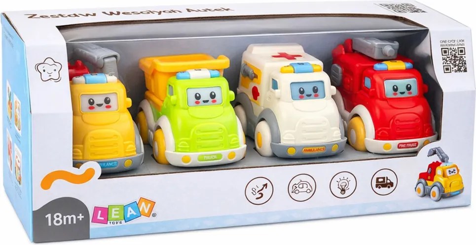 LEAN Toys Súprava mestského auta pre batoľatá Pohyblivé časti Svetlá Zvuky