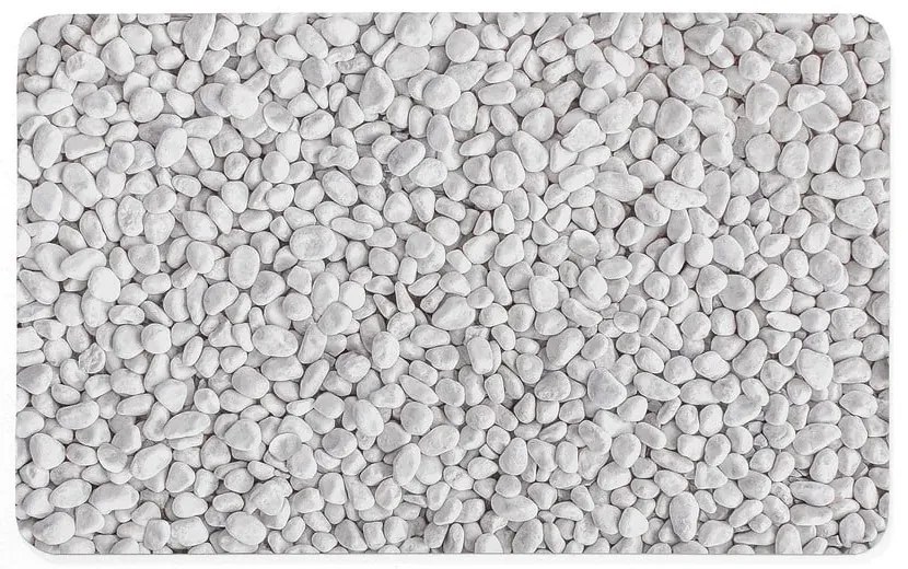 Bielo-sivá gumová kúpeľňová predložka 50x80 cm Leandra – douceur d'intérieur