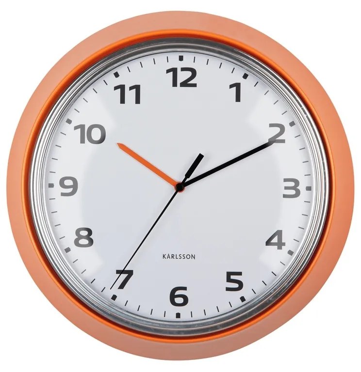 Karlsson 6006OR designové nástenné hodiny oranžová, pr. 34 cm