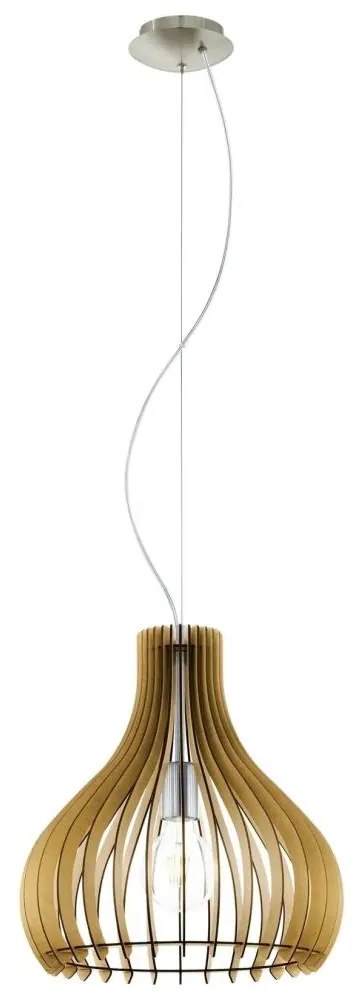 Eglo 61916 - Luster na lanku TINDORI 1xE27/60W/230V pr. 38 cm hnedá