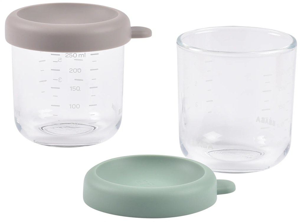 Tégliky na jedlo sklenené 2x 250 ml Green Grey