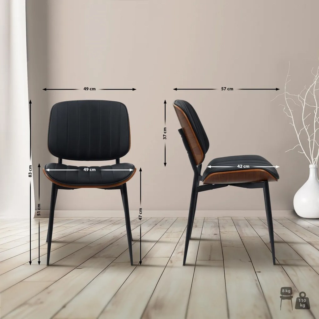 Konferenčná stolička Tiffin koženka - Orech / Čierna