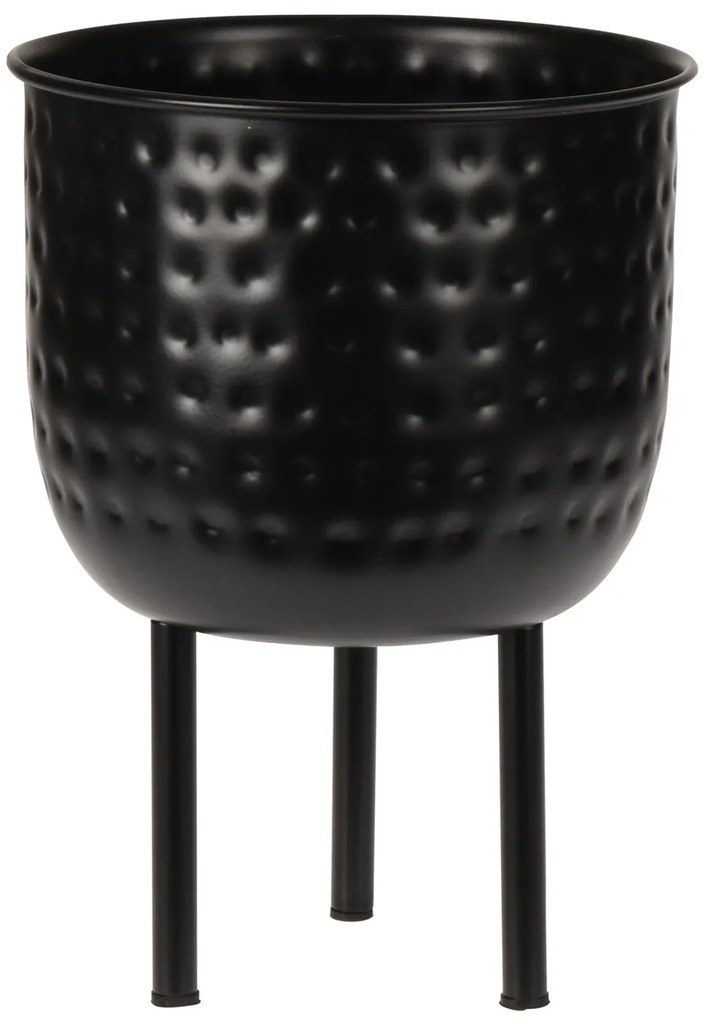 KOVOVÝ KVETINÁČ DOT 25,5X19 CM ČIERNA
