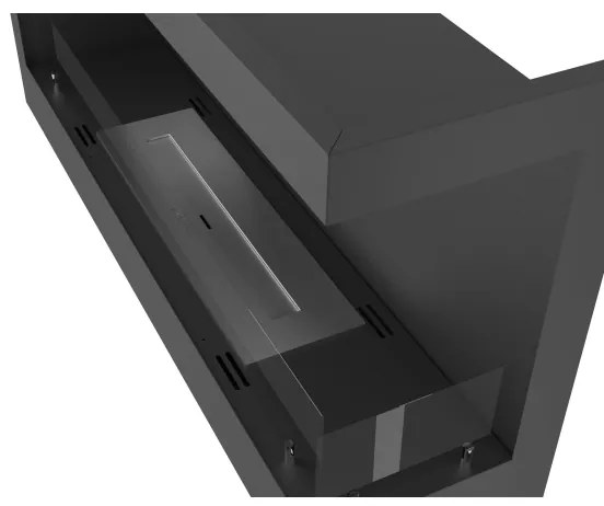 InFire - Rohový BIO krb 45x90 cm 3kW čierna