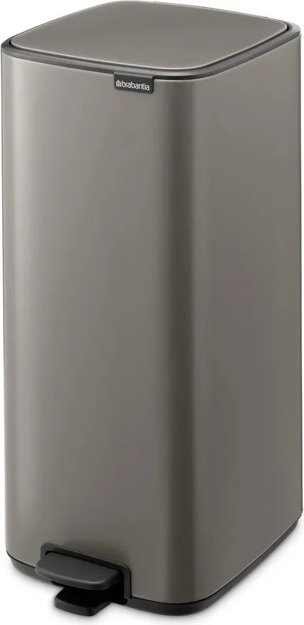 Sivý pedálový oceľový odpadkový kôš 30 l Bo – Brabantia