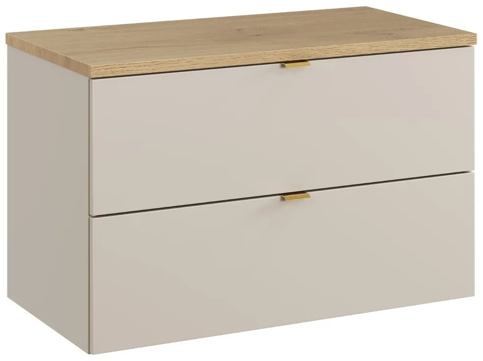 Závesná skrinka pod umývadlo Dalia Cashmere Nordic s doskou 80 cm kašmírová/dub cremona