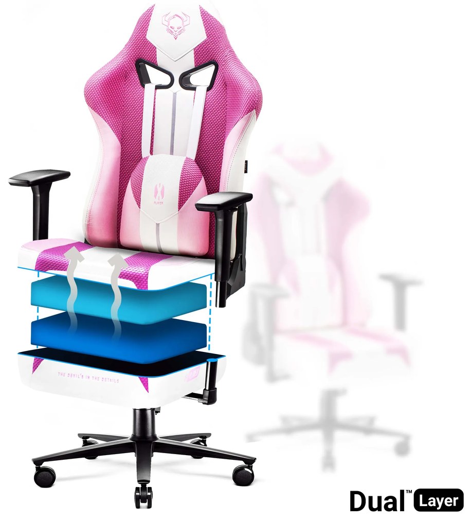 Detské látkové herné kreslo Diablo X-Player 2.0 Kids Size: Marshmallow Pink/ružová Diablochairs