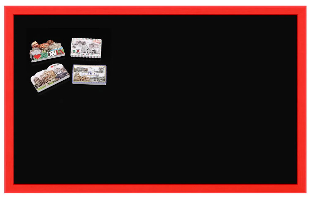 Toptabule.sk Čierna tabuľa na magnetky v drevenom červenom ráme 200x100 cm