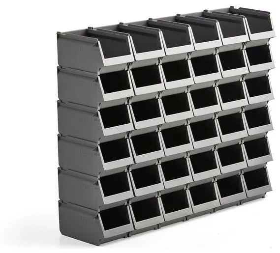 Plastové boxy AJ 9000, séria-74, 250x148x130 mm, 36 ks, grey