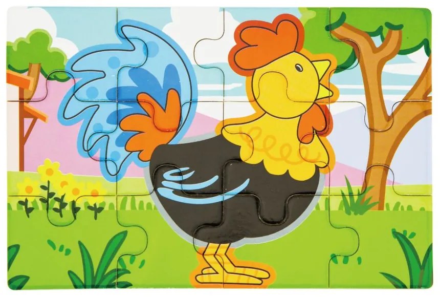 Viga drevené puzzle - farma