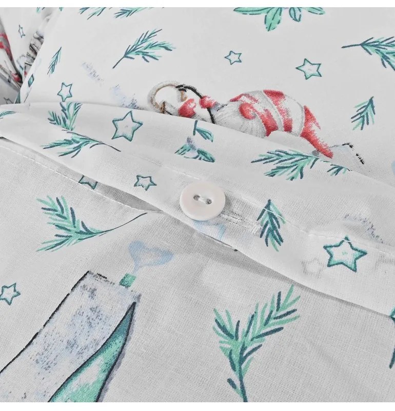 Vianočné bavlnené obliečky Elfie EMI, Štandardný set jednolôžko obsahuje 1x 140x200 + 1x 70x90