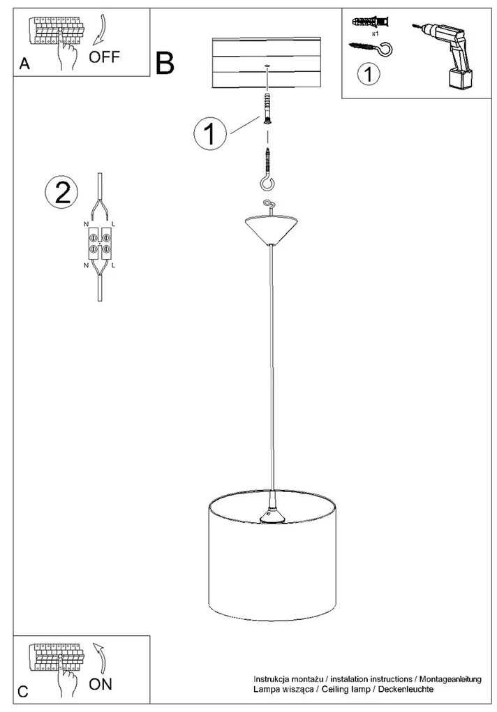 Detské závesné svietidlo Ball A, 1x plastové tienidlo so vzorom, (fi 30cm)
