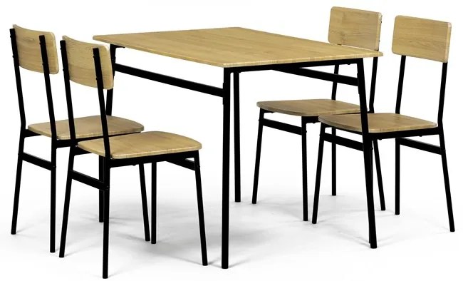 Autronic BONTEC Jedálenský set so 4 stoličkami, 110x70x76cm, mdf, divoký dub, AUT-O2155 OAK Farba: Prírodné