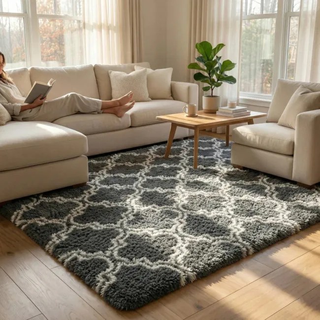 Protišmykový koberec DECOR sivý