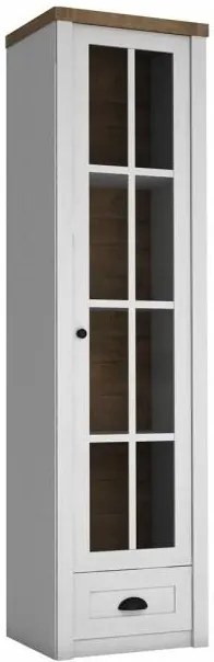 Vitrína PROVENCE W1S, sosna andersen / dub lefkas.