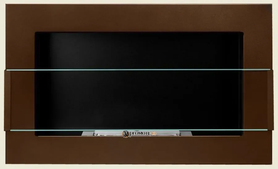 Závesný biokrb na stenu EOS MOKKA SO SKLOM 65x40x12