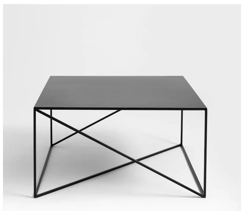 Čierny konferenčný stolík CustomForm Memo, 80 x 80 cm