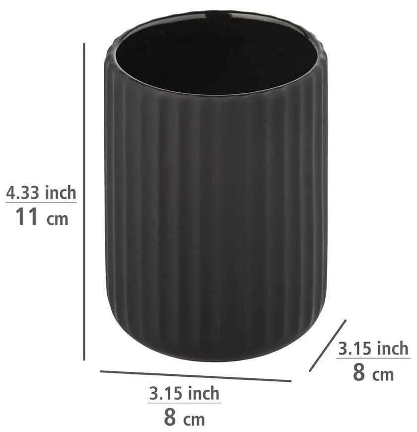 Matne čierna keramická súprava doplnkov do kúpeľne Belluno – Wenko