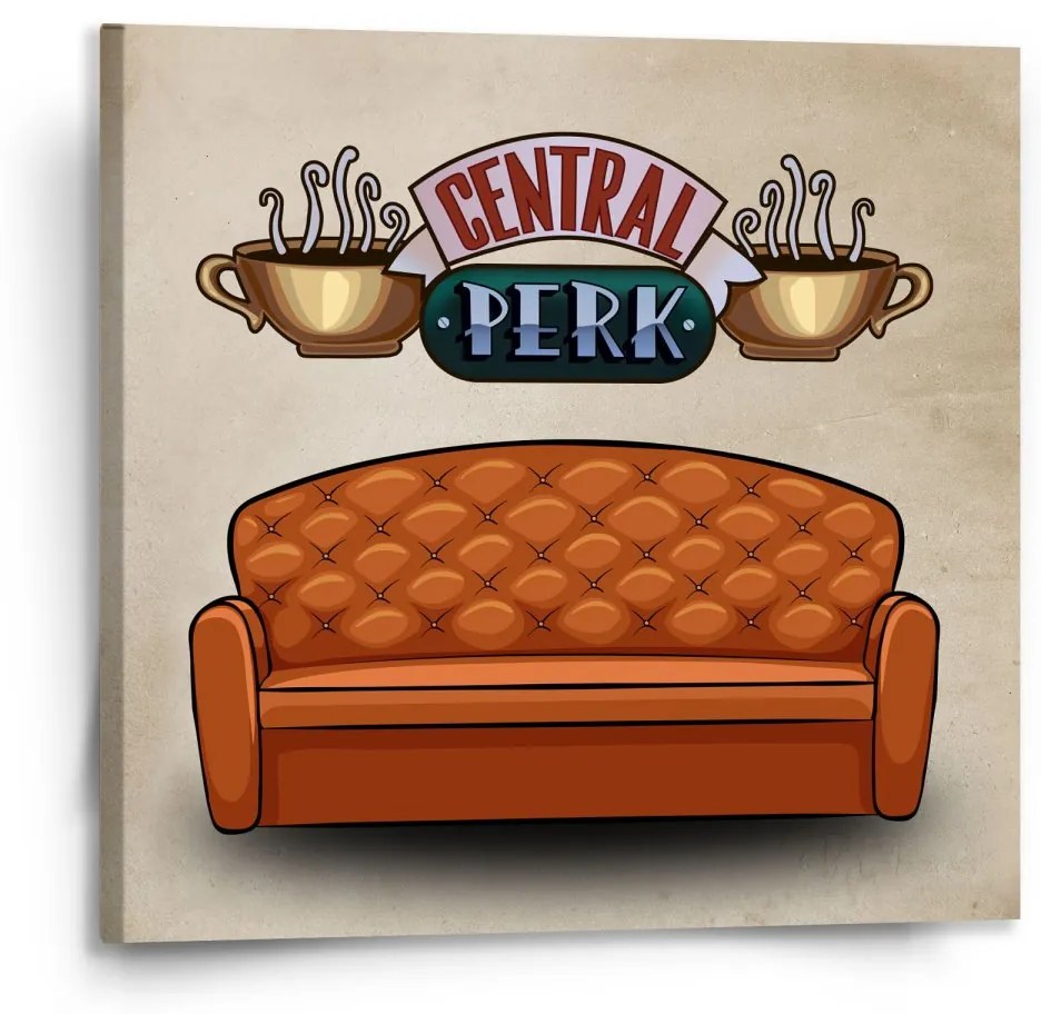 Sablio Obraz Seriál přátelé CENTRAL PERK Gauč - 110x110 cm