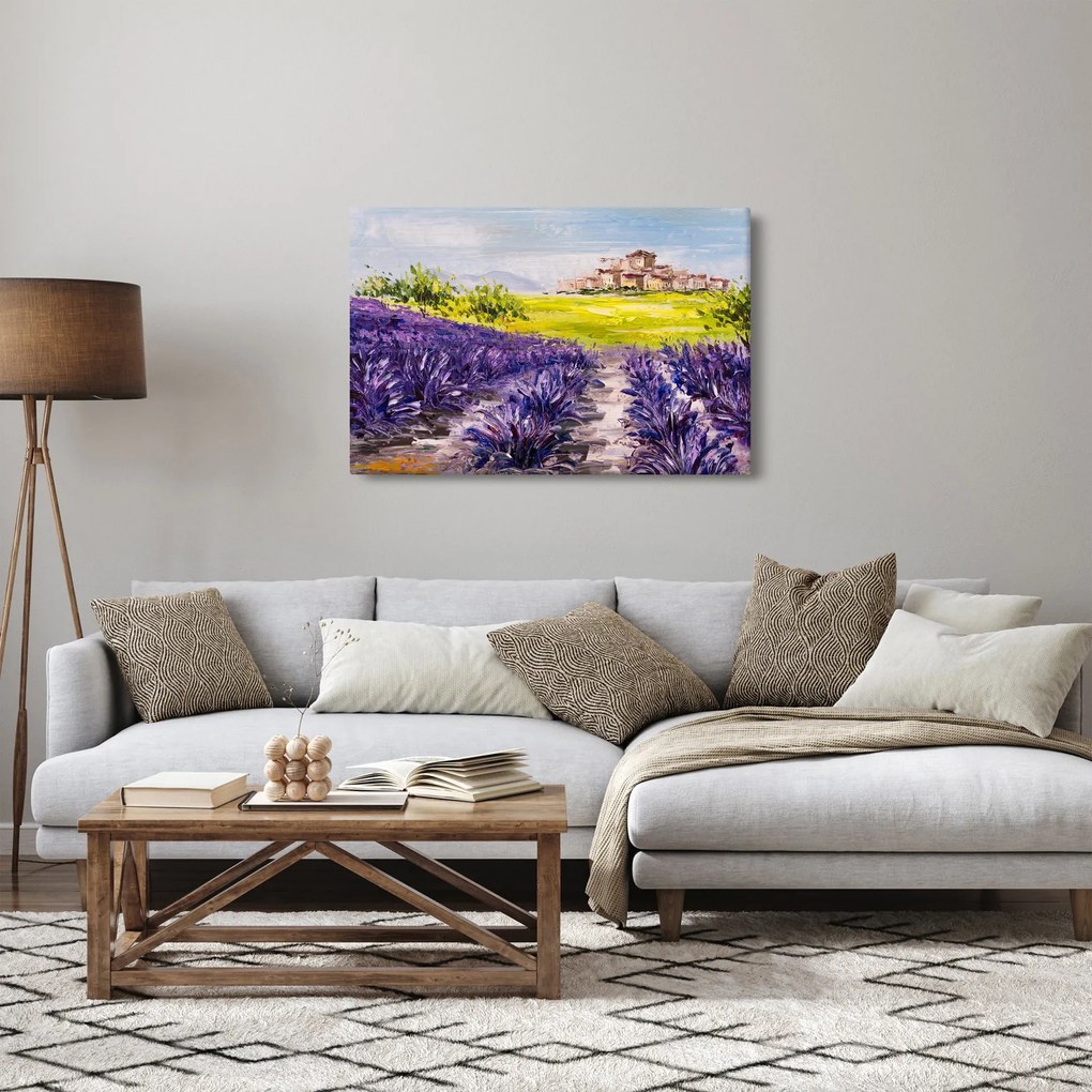 Obraz - Provance, Francúzsko, olejomaľba (90x60 cm)