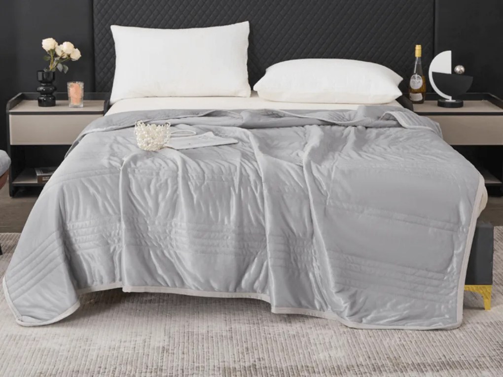 Chladiaca letná prikrývka CELIA, sivá Rozmer: 200 x 220 cm