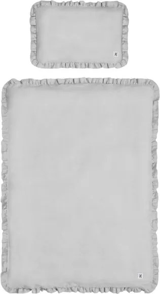 Sivé detské ľanové obliečky BELLAMY Stone Gray, 140 × 200 cm