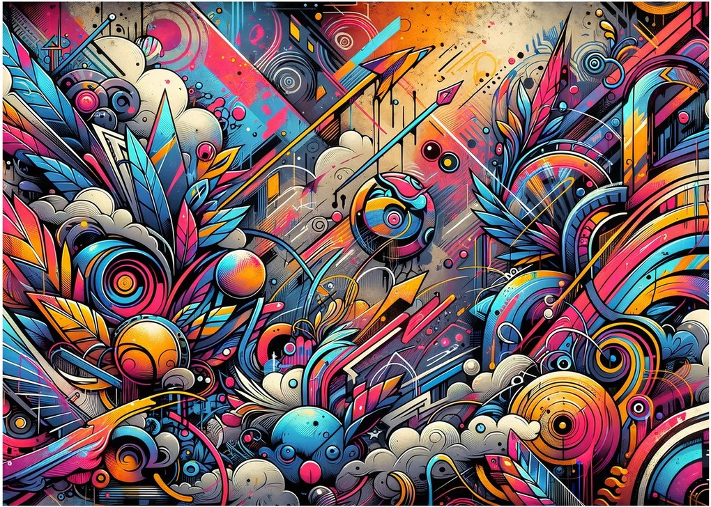 Sklenený obraz - Pestrofarebné graffiti (70x50 cm)