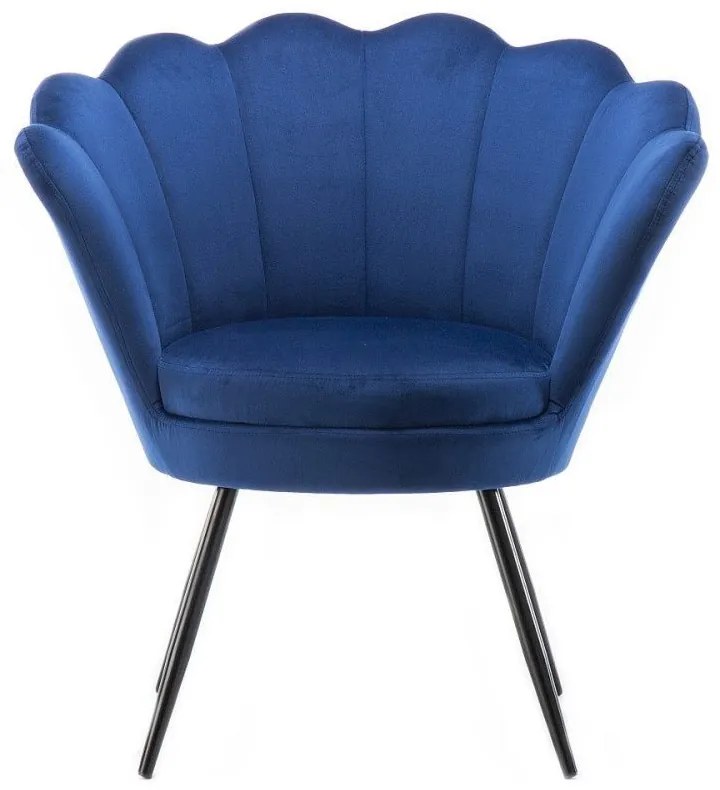 LuxuryForm DESIGN Kreslo FREY VELUR s čiernymi nohami - modré