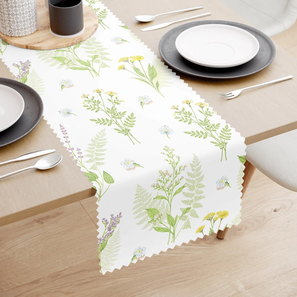 Goldea behúň na stôl teflónový - lesné kvety 50x160 cm