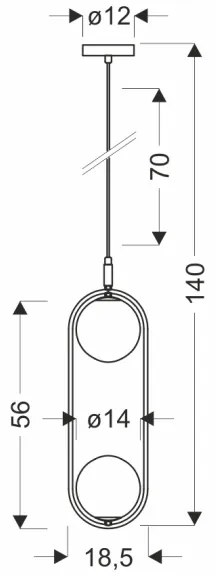 Luster na lanku CORDEL 2xG9/28W/230V čierna/dymová čierna