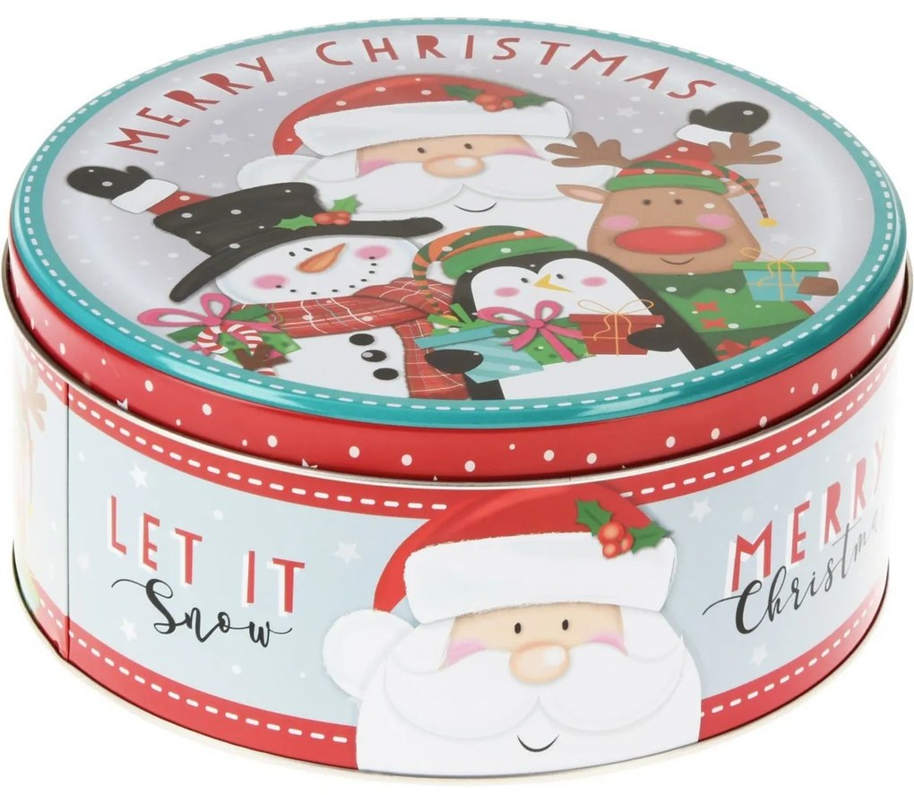 Súprava 3 vianočných plechových dóz Santa's Friends