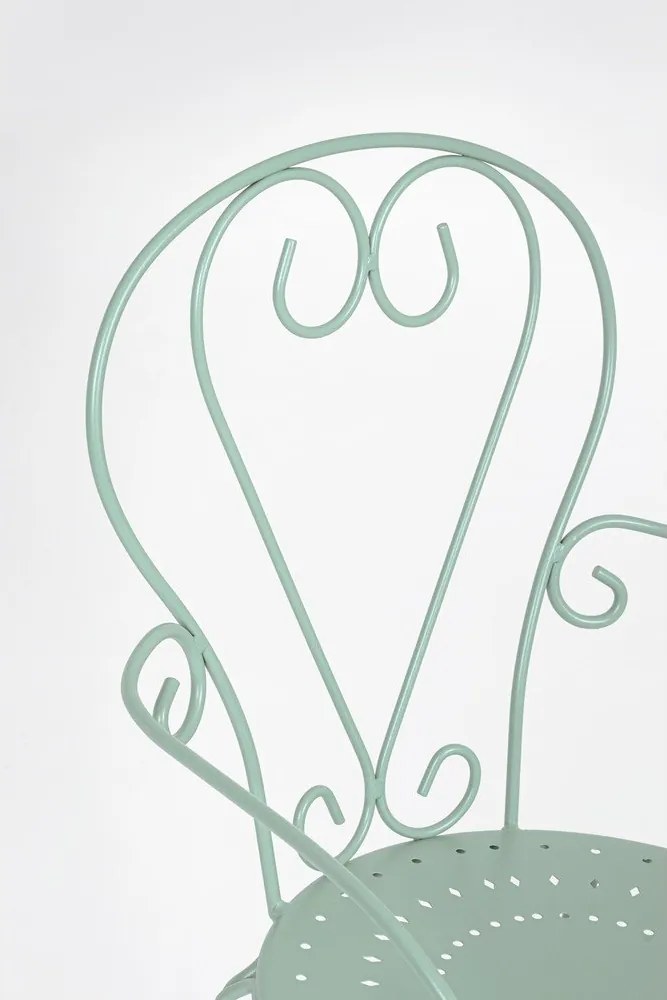 Kovová záhradná stolička v mentolovej farbe Etienne – Bizzotto