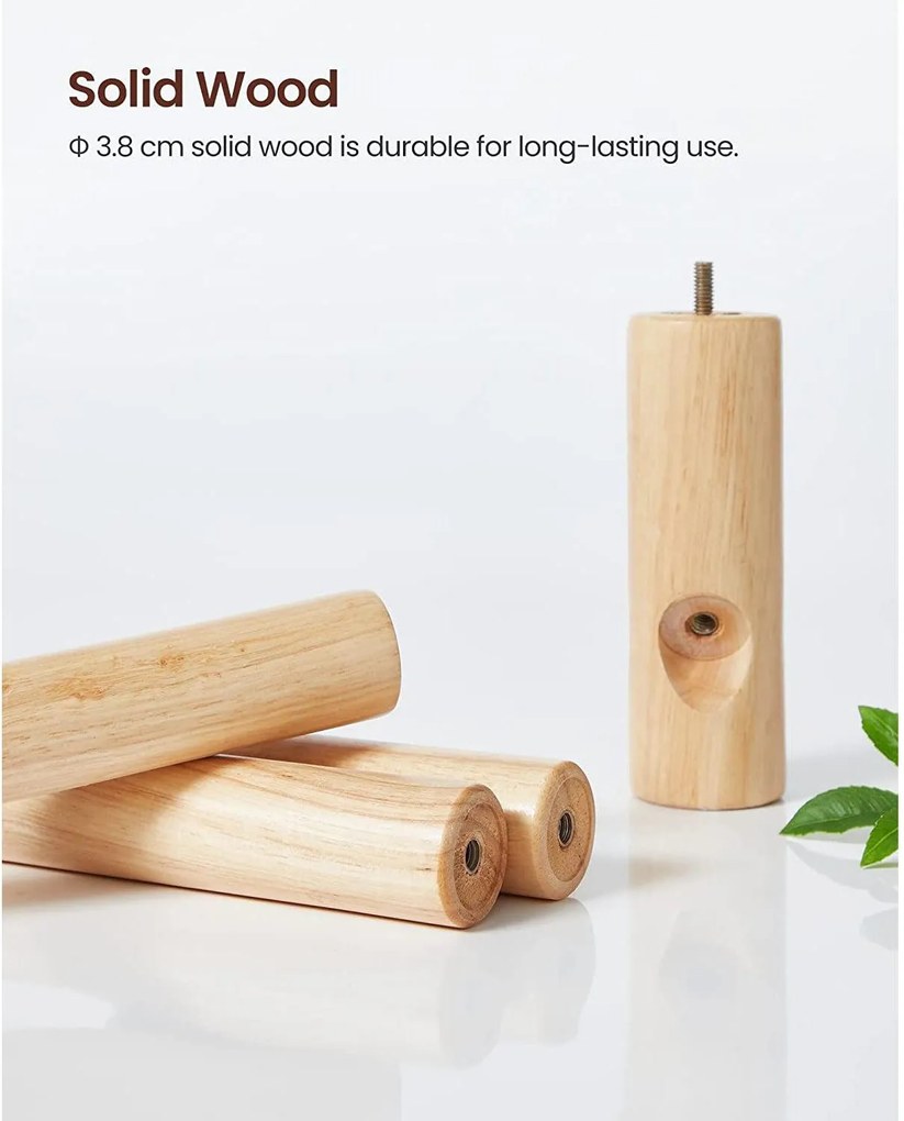 Voľne stojaci vešiak na kabáty a klobúky, s 8 háčikmi, prírodná farba