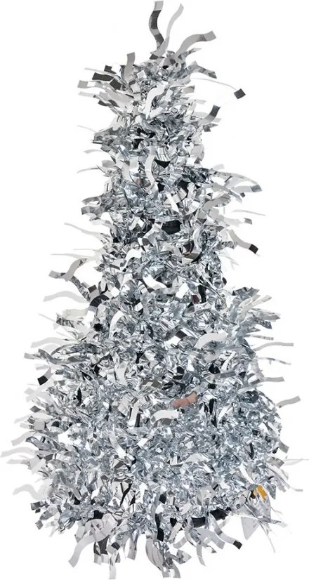 Strieborná vianočná dekorácia vianočný stromček S - Ø 12*25 cm