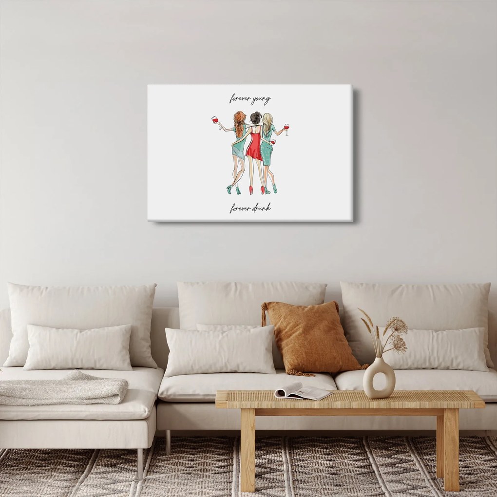 Obraz - Forever young, forever drunk (90x60 cm)