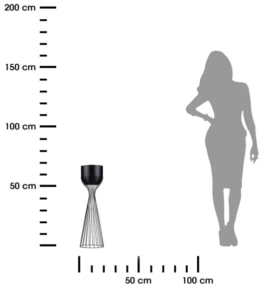 Kovový kvetináč LOFT 56x20 cm čierna