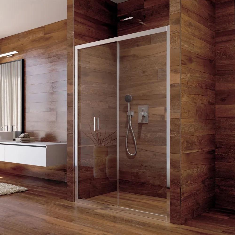 Mereo Mereo, Sprchové dvere LIMA, zalamovacie, chróm ALU, sklo Číre 6 mm, MER-CK80133K