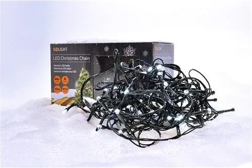 Solight Vianočná reťaz 100 LED studená biela, 10 m