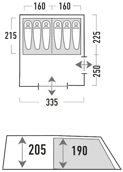 High Peak Rodinný stan Kimberly 6  (100313968)