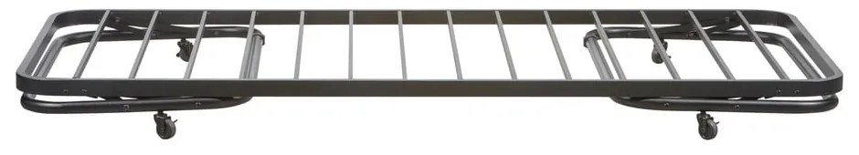 Čierna kovová jednolôžková posteľ skladacia s roštom 90x200 cm Lucy – WOOOD