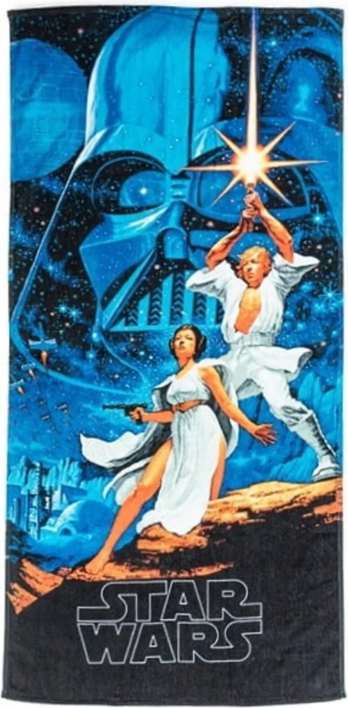 Bavlnená osuška Hviezdne vojny - Star Wars – Luke Skywalker a princezná Leia - 100% bavlna - 70 x 140 cm
