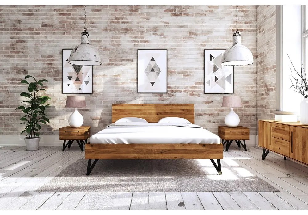 Dvojlôžková posteľ z dubového dreva 180x200 cm Golo 2 - The Beds