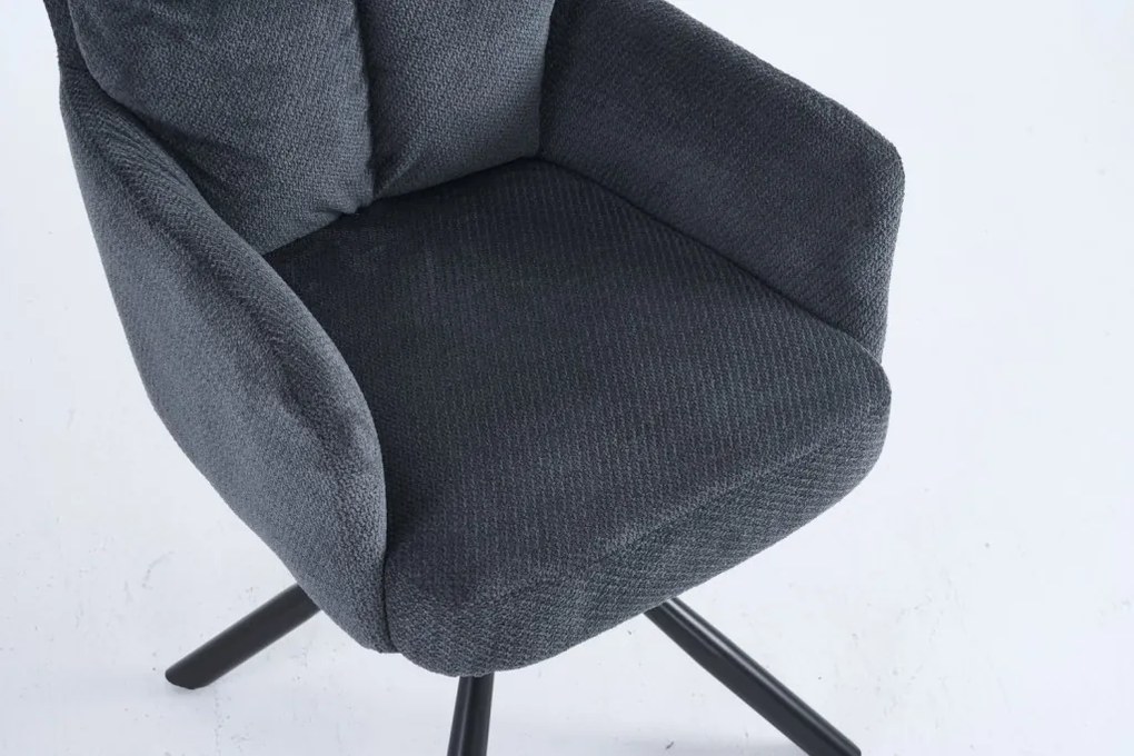 Jedálenská stolička Stephanie, tmavo šedá látka