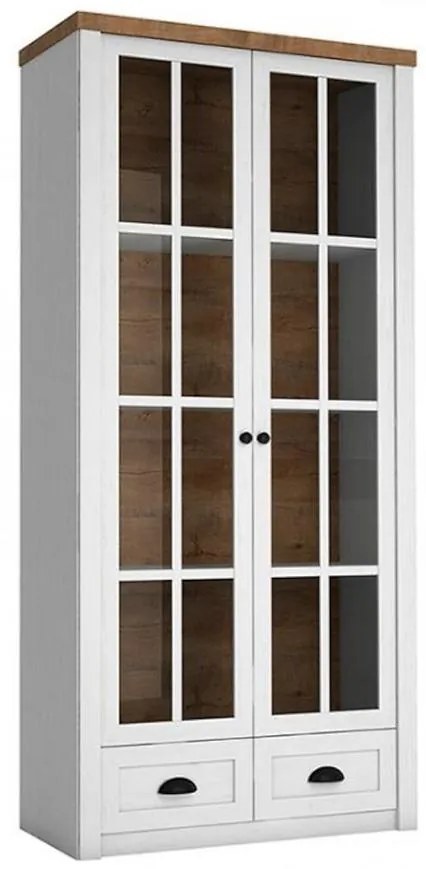 Vitrína Prowansja W2S borovica andersen/dub lefkas