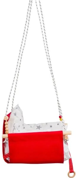 Detská textilná hojdačka SELALE bielo-červená