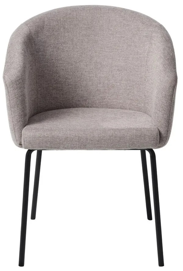 Svetlosivé čalúnené jedálenské kreslo s podrúčkami Easton – Unique Furniture