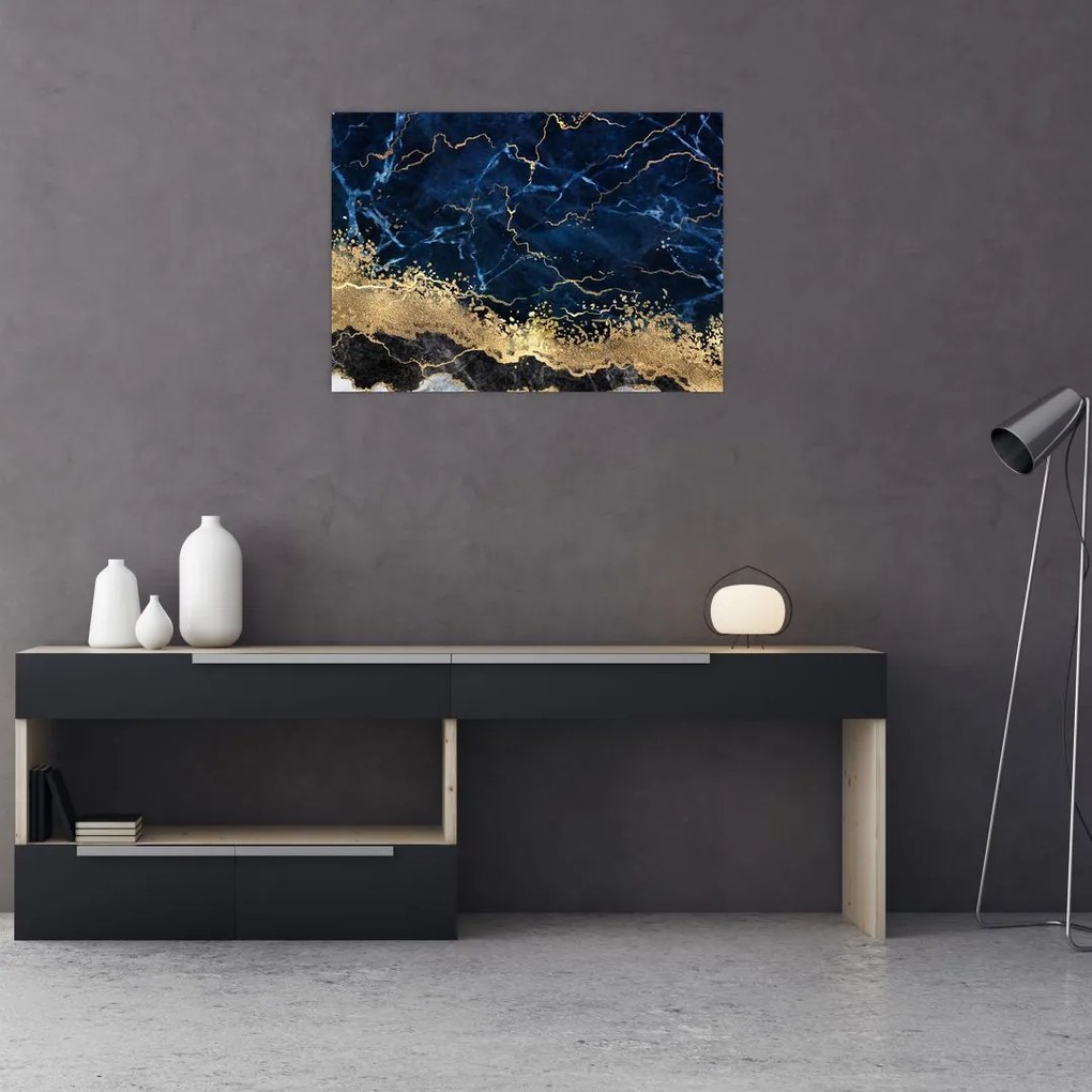 Obraz - Tmavo-modrý mramor (70x50 cm)