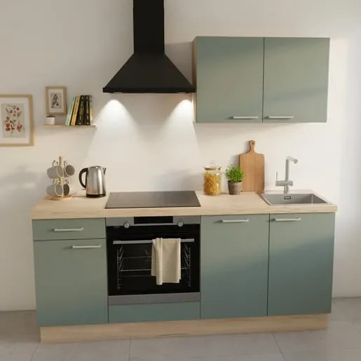 Kuchynská linka Naturel 195x60x91 cm zelená prava