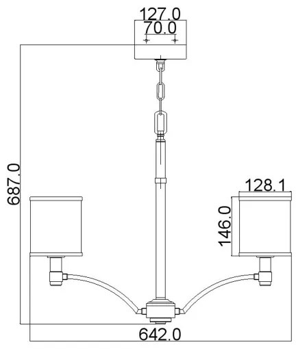 Feiss FE-PROSPECT-PARK5 - Luster na reťazi PROSPECT PARK 5xE27/60W/230V
