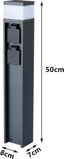 Brilagi -Vonkajšia lampa so 2 zásuvkami SCHUKO PILLAR 1xG9/11W/230V IP44 antracit